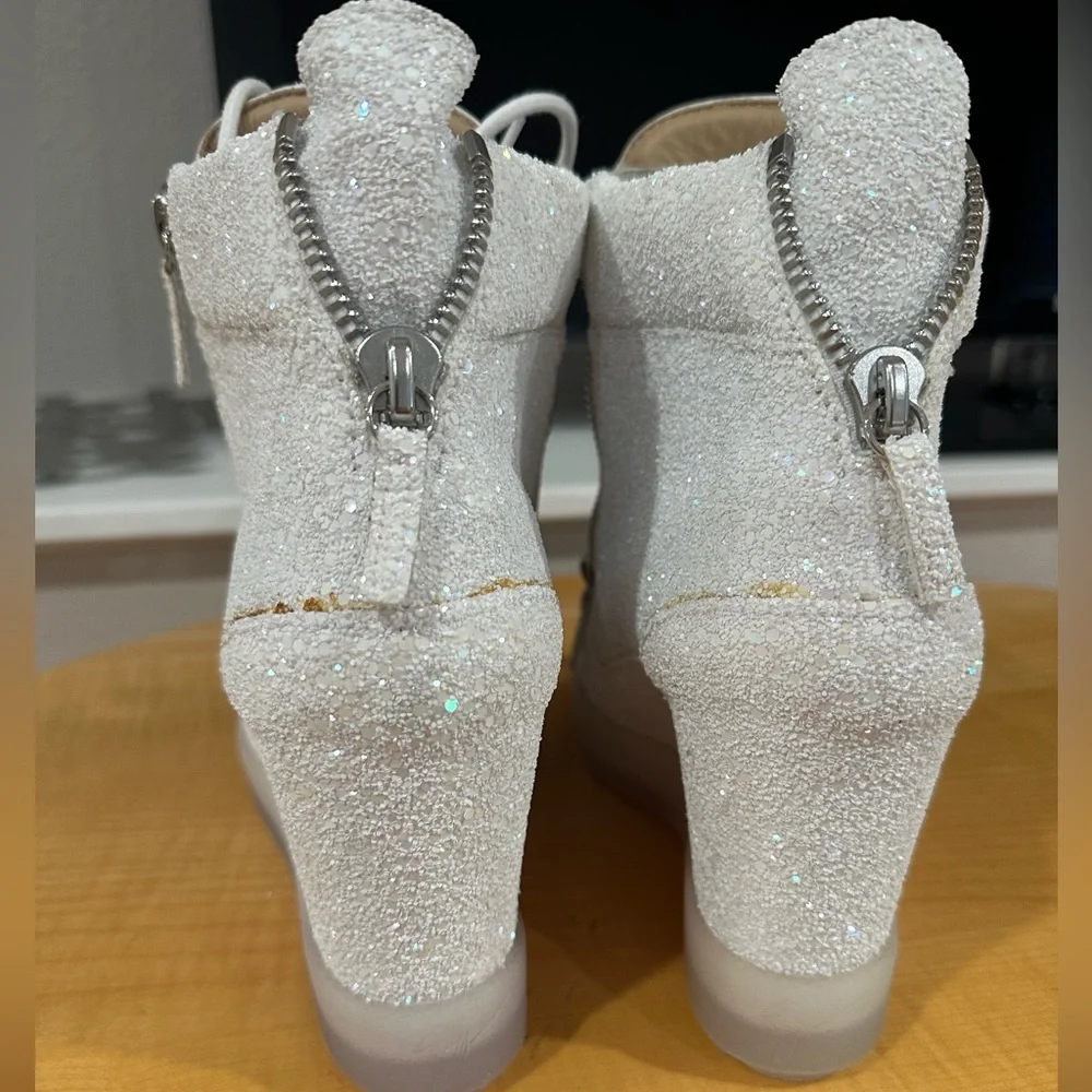 Giuseppe Zanotti Glitter Wedge Sneakers - Picture 4 of 7
